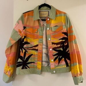 Scotch & Soda organic tropical print trucker jacket - XS